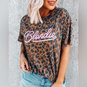 NWOT Leopard Print Women's Graphic Top Oversized Size Small